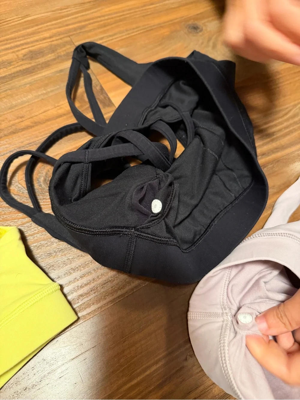 lululemon Energy Sports Bra Trio - Black, Yellow, Light Pink